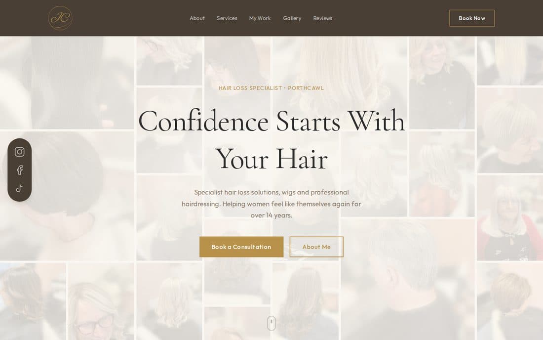JC Hair Solutions homepage